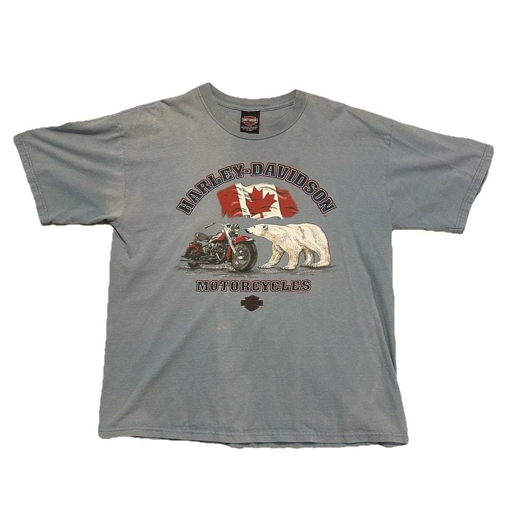 Harley Davidson Motorcycle T-shirt St. John Canada‎ Men XL 2004